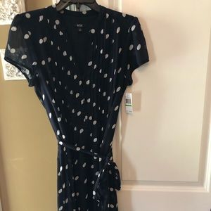 Black and white polka dotted dress